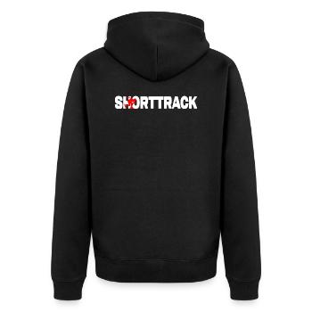 eisschnelllauf eisläufer shorttrack short track - Unisex Premium Bio Zip Hoodie - Schwarz - Hinten - Nico (187cm)