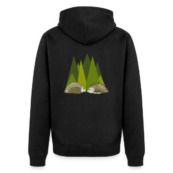 Hedgehogs - Unisex Premium Organic Zip Hoodie - black - Back - Nico (187cm)