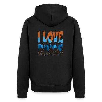 statement birthday present bicycle ride green rex - Unisex Premium Organic Zip Hoodie - black - Back - Nico (187cm)