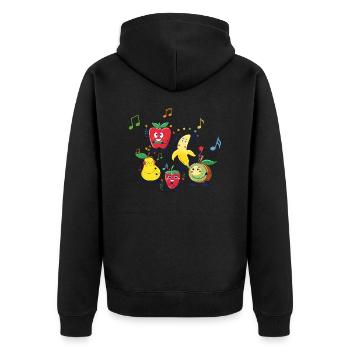Veggie-Party - Unisex Premium Bio Zip Hoodie - Schwarz - Hinten - Nico (187cm)