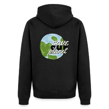 sauver notre monde - Veste à capuche bio Premium Unisexe - noir - Dos - Nico (187cm)