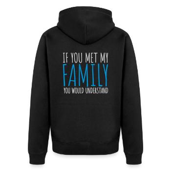 you would understand quote - Unisex Premium Organic Zip Hoodie - black - Back - Nico (187cm)