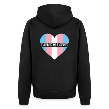 LGBTQ Nonbinary Coloré Rainbow Flag LGBTQ + Pride - Veste à capuche bio Premium Unisexe - noir - Dos - Nico (187cm)