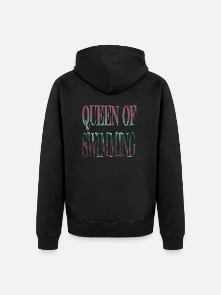 swimming funny swimsuit tshirts - Unisex Premium Organic Zip Hoodie - black