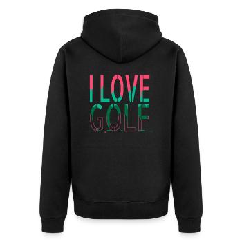 funny bowling awesome golfjersey golfmug bday - Unisex Premium Bio Zip Hoodie - Schwarz - Hinten - Nico (187cm)