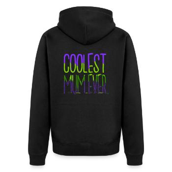 home christmas elf bday one family one team - Unisex Premium Bio Zip Hoodie - Schwarz - Hinten - Nico (187cm)