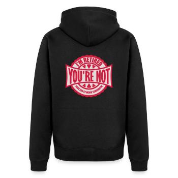 have fun at work - Unisex Premium Organic Zip Hoodie - black - Back - Nico (187cm)