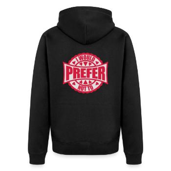 I prefer not to - Unisex Premium Organic Zip Hoodie - black - Back - Nico (187cm)