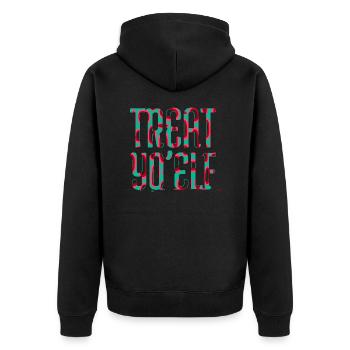 Funny present idea Bubaprints Christmas Beard - Unisex Premium Organic Zip Hoodie - black - Back - Nico (187cm)