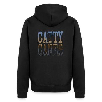 under the tree cat flag tshirts fun cat humor cool - Unisex Premium Organic Zip Hoodie - black - Back - Nico (187cm)