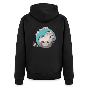 Body Pawsitivity Cat blue - Unisex Premium Bio Zip Hoodie - Schwarz - Hinten - Nico (187cm)