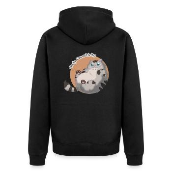 Body Pawsitivity Cat orange - Unisex Premium Organic Zip Hoodie - black - Back - Nico (187cm)
