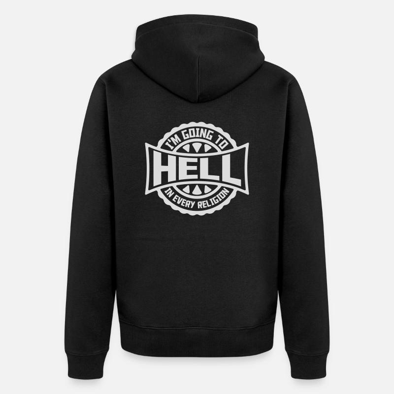 im going to hell - Unisex Premium Bio Zip Hoodie - Schwarz