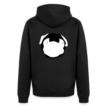 Hund Dog - Unisex Premium Organic Zip Hoodie - black - Back - Nico (187cm)