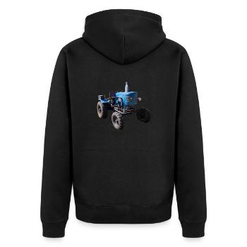 Tracteur rétro photoréaliste Big Blue - Veste à capuche bio Premium Unisexe - noir - Dos - Nico (187cm)
