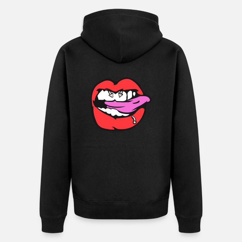 nipple piercing - Unisex Premium Organic Zip Hoodie - black