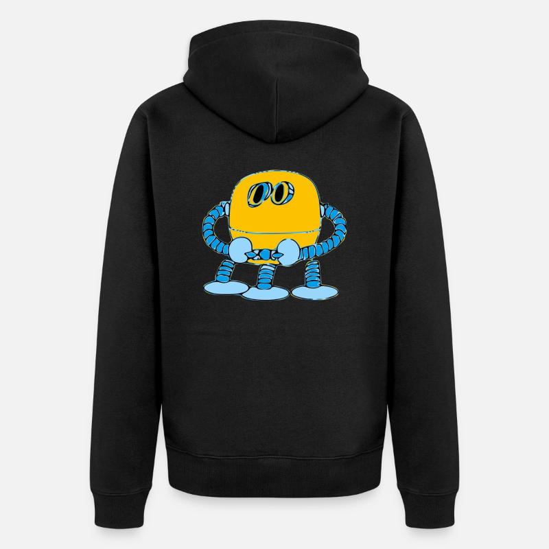 R3D4 der kleine Roboter - Unisex Premium Bio Zip Hoodie - Schwarz