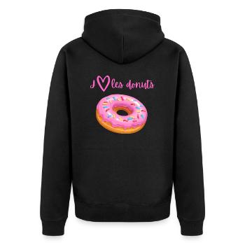 J'aime Les Donuts - Veste à capuche bio Premium Unisexe - noir - Dos - Nico (187cm)