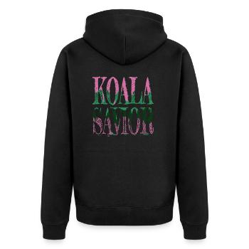 aussie art and design animal lovers gift - Unisex Premium Bio Zip Hoodie - Schwarz - Hinten - Nico (187cm)