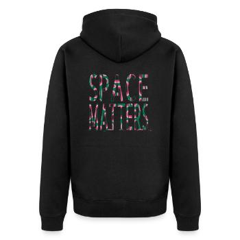 gift idea birthday conspiracy colors - Unisex Premium Bio Zip Hoodie - Schwarz - Hinten - Nico (187cm)