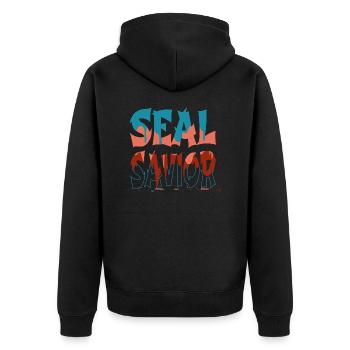eumetopias jubatus statement bday foka mammal - Unisex Premium Bio Zip Hoodie - Schwarz - Hinten - Nico (187cm)