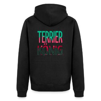 lustig humor tier spruch hundeliebhaber - Unisex Premium Bio Zip Hoodie - Schwarz - Hinten - Nico (187cm)