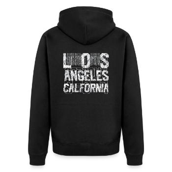 La usa plage été océan vagues de la mer californie - Veste à capuche bio Premium Unisexe - noir - Dos - Nico (187cm)