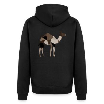 Camel - Unisex Premium Organic Zip Hoodie - black - Back - Nico (187cm)