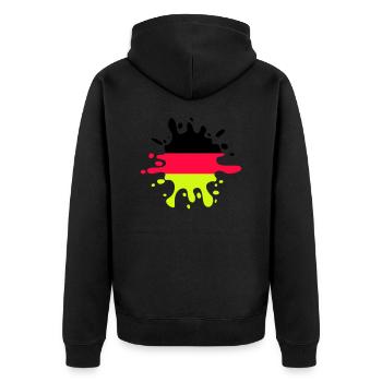 Colour blob Germany - Unisex Premium Organic Zip Hoodie - black - Back - Nico (187cm)