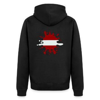 Splash of colour Austria - Unisex Premium Organic Zip Hoodie - black - Back - Nico (187cm)
