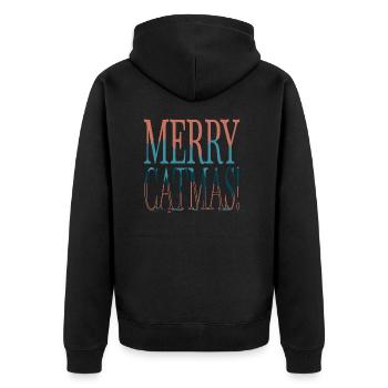animal lover funny sayings valentines day - Unisex Premium Bio Zip Hoodie - Schwarz - Hinten - Nico (187cm)
