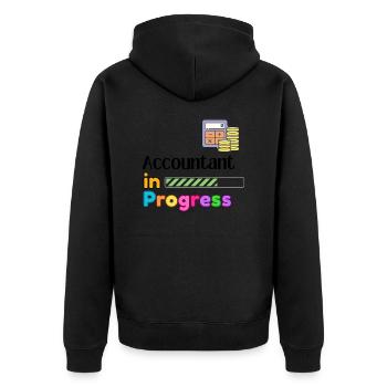 Accountant in progress Bester Buchhalter-Student - Unisex Premium Bio Zip Hoodie - Schwarz - Hinten - Nico (187cm)