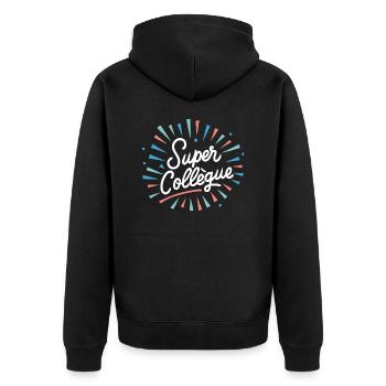 Super collègue - Veste à capuche bio Premium Unisexe - noir - Dos - Nico (187cm)