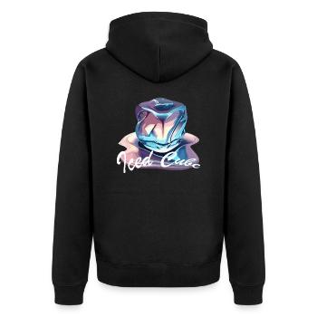 Glaçon fondant au chrome - Veste à capuche bio Premium Unisexe - noir - Dos - Nico (187cm)
