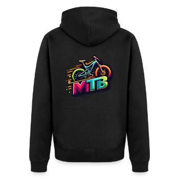Design VTT Vélo Tout Terrain dynamique et coloré - Veste à capuche bio Premium Unisexe - noir - Dos - Nico (187cm)