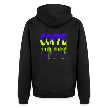 cat face hoodies and sweatshirts humor gift idea - Unisex Premium Organic Zip Hoodie - black - Back - Nico (187cm)