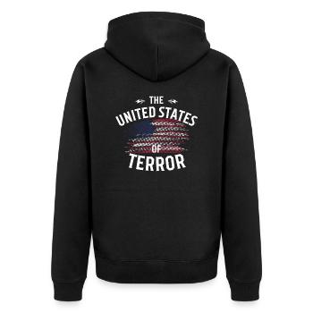 Les États-Unis de la terreur - Veste à capuche bio Premium Unisexe - noir - Dos - Nico (187cm)