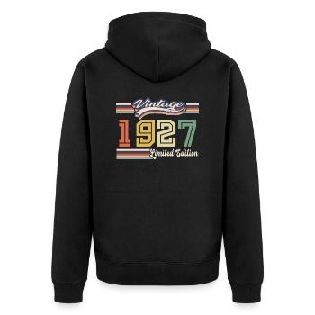 Cadeau D'anniversaire 1927 Génial Depuis 1927 vint - Veste à capuche bio Premium Unisexe - noir - Dos - Nico (187cm)