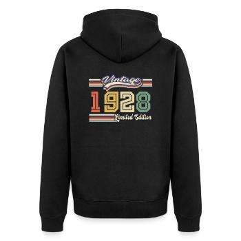 1928 Birthday Gift Awesome Since 1928 Came - Unisex Premium Organic Zip Hoodie - black - Back - Nico (187cm)