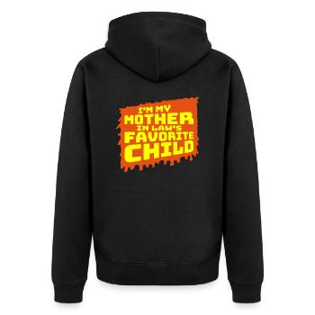 Je suis la blague préférée de ma belle-mère en disant - Veste à capuche bio Premium Unisexe - noir - Dos - Nico (187cm)