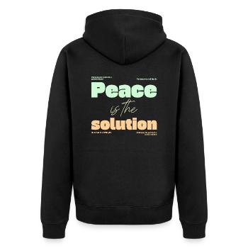 Geistige Gesundheit - Unisex Premium Bio Zip Hoodie - Schwarz - Hinten - Nico (187cm)
