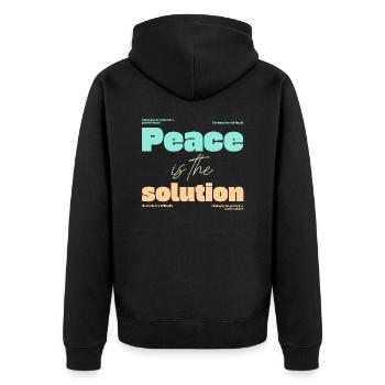 Geistige Gesundheit - Unisex Premium Bio Zip Hoodie - Schwarz - Hinten - Nico (187cm)