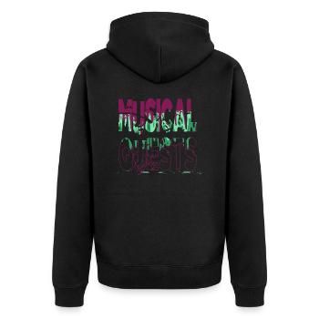 geek music community fun music festivals joke - Unisex Premium Bio Zip Hoodie - Schwarz - Hinten - Nico (187cm)