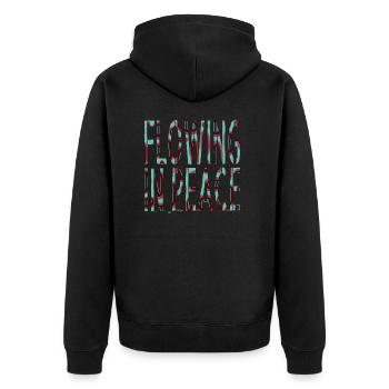Tranquility Wellness Yoga Yoga Benefits - Unisex Premium Organic Zip Hoodie - black - Back - Nico (187cm)