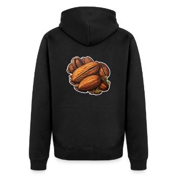Pecan nut - Unisex Premium Organic Zip Hoodie - black - Back - Nico (187cm)