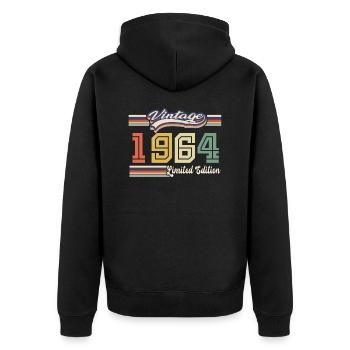 Cadeau D'anniversaire 1964 Génial Depuis 1964 vint - Veste à capuche bio Premium Unisexe - noir - Dos - Nico (187cm)