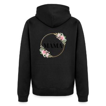 Beste Mama - Geschenkidee - Unisex Premium Bio Zip Hoodie - Schwarz - Hinten - Nico (187cm)