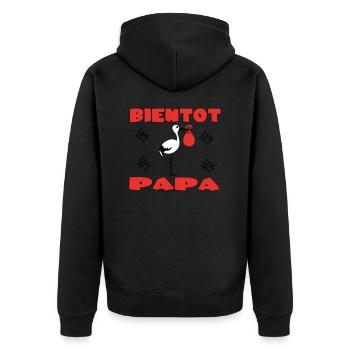 BIENTOT PAPA - Veste à capuche bio Premium Unisexe - noir - Dos - Nico (187cm)