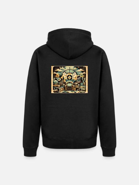 Retro Fallout - Unisex Premium Organic Zip Hoodie - black