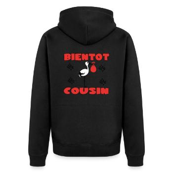 BIENTOT COUSIN - Veste à capuche bio Premium Unisexe - noir - Dos - Nico (187cm)